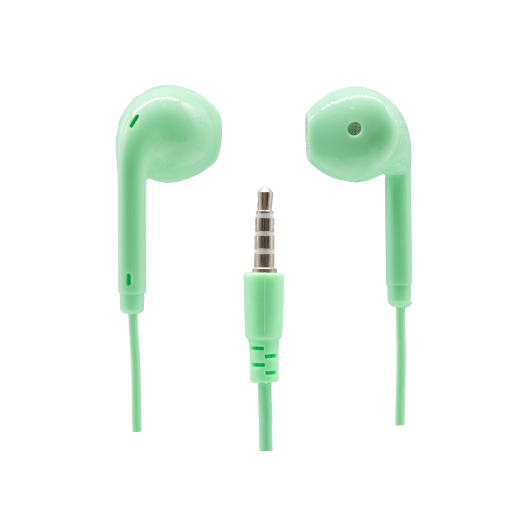 Audífonos in ear coloridos macarron con entrada tipo 3.5 mm