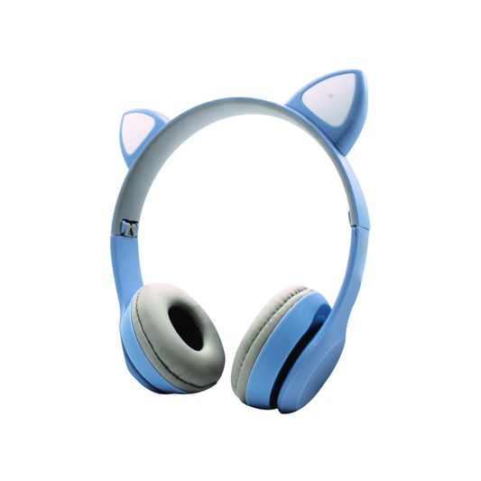 Audífonos on ear bluetooth orejas de gato luces multicolor