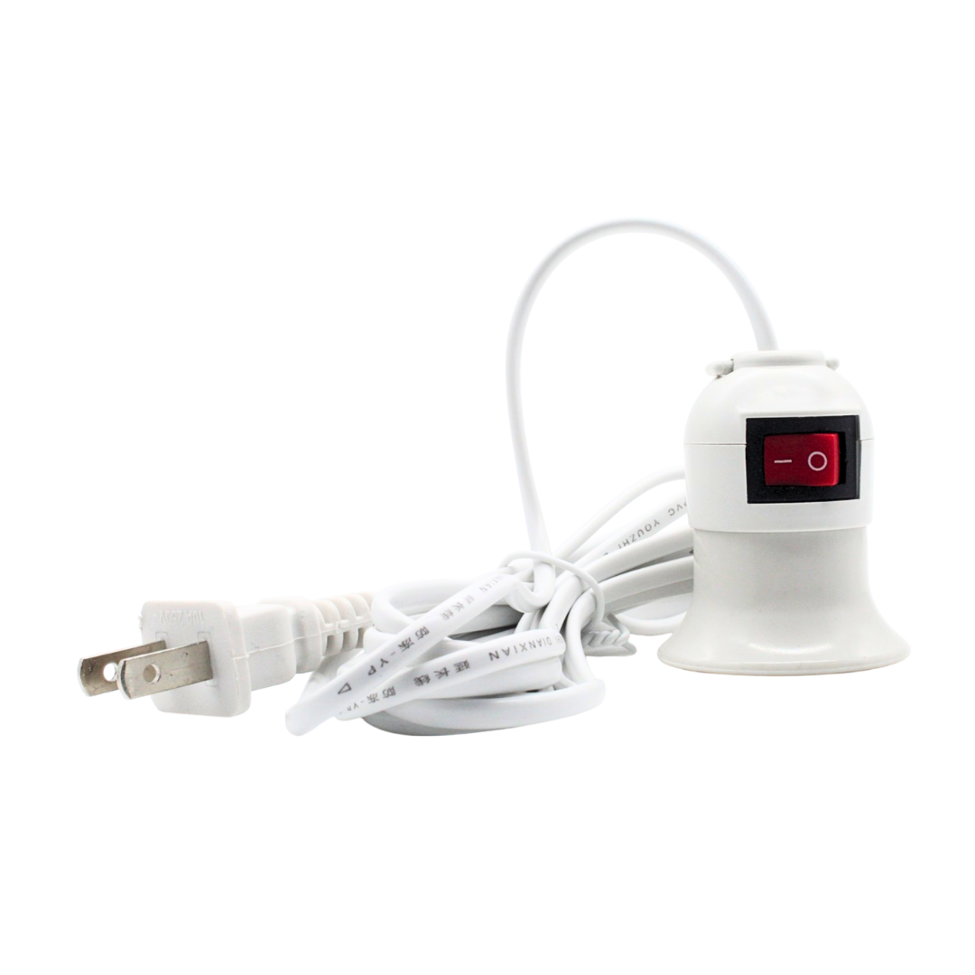 Extensión con Socket E27 y Apagador Lámpara Colgante Portátil de Cable Blanco de 5M