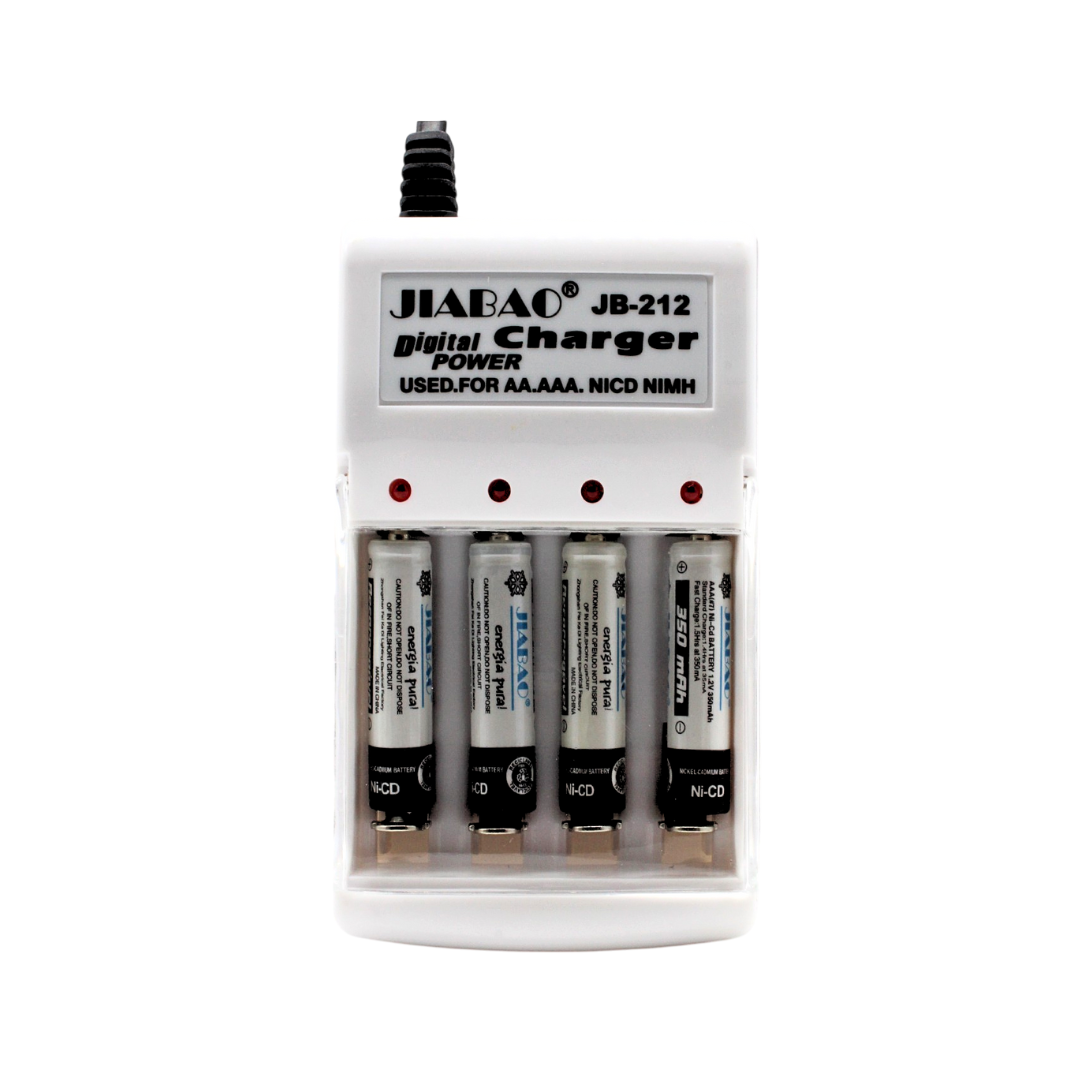 Kit de carga con cargador y 4 pilas recargables AA