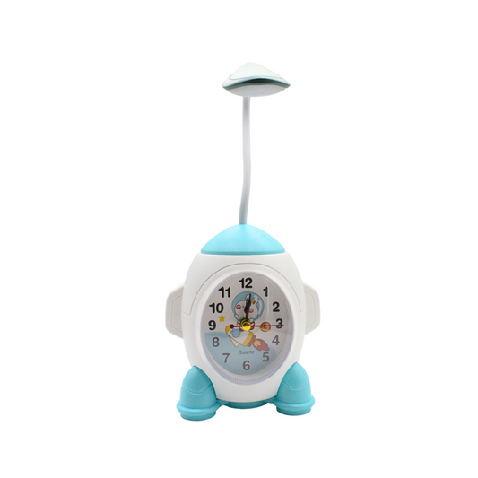 Lampara de Escritorio con Reloj Despertador Cohete Espacial