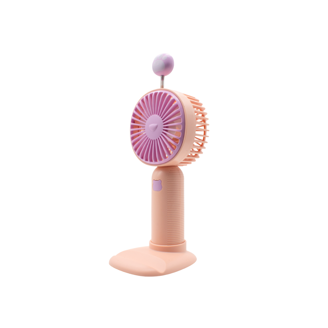 Mini ventilador de mano recargable USB con soporte para teléfono