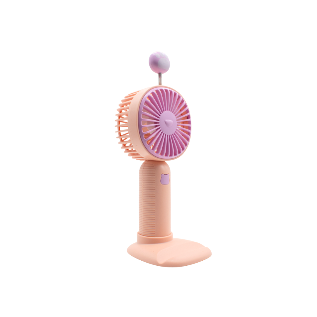 Mini ventilador de mano recargable USB con soporte para teléfono