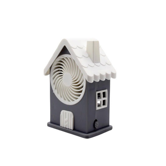 Mini Casita Ventilador de Escritorio Recargable USB