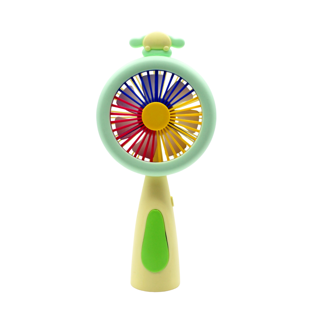Mini ventilador de mano con lampara LED colorido de cargado USB