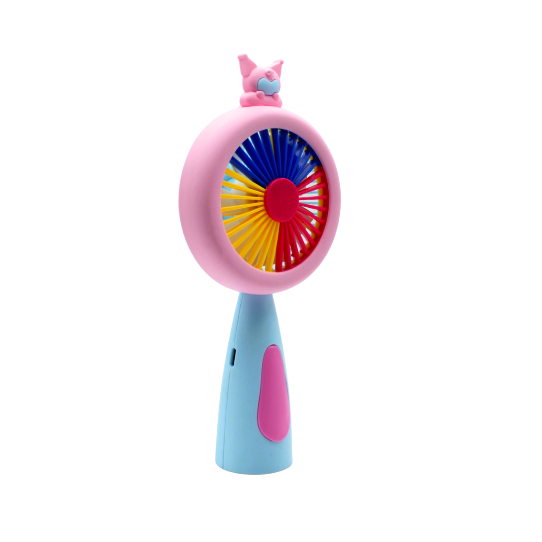 Mini ventilador de mano con lampara LED colorido de cargado USB