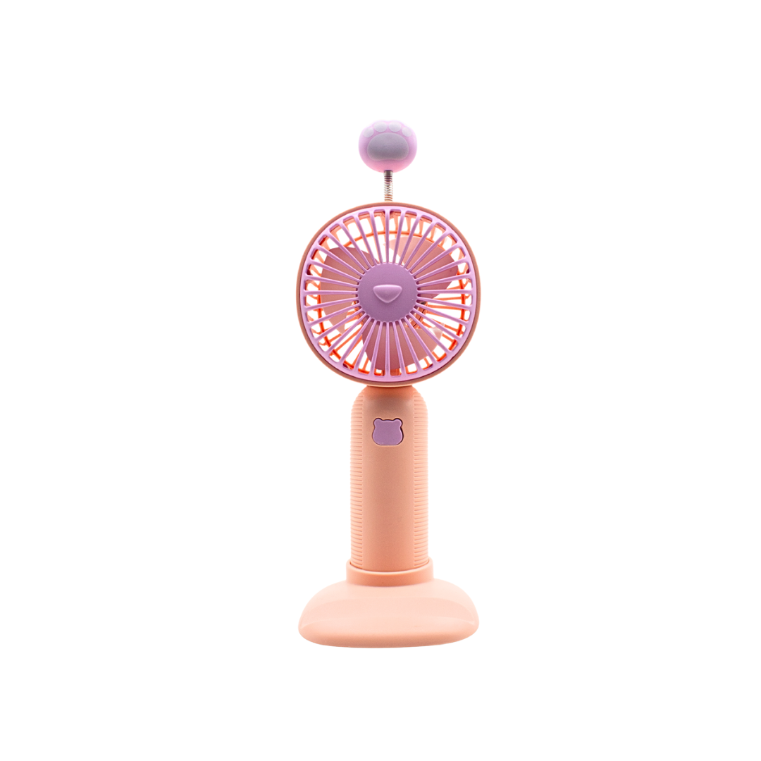 Mini ventilador de mano recargable USB con soporte para teléfono