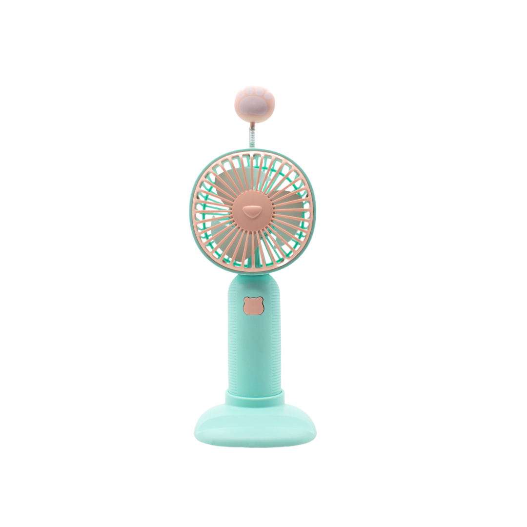 Mini ventilador de mano recargable USB con soporte para teléfono