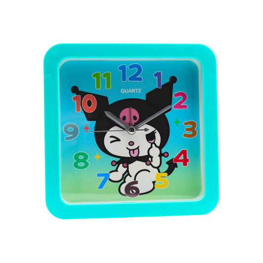 Reloj de Pared Sanrio Kuromi con Orejas Quartz Infantil Cuadrado