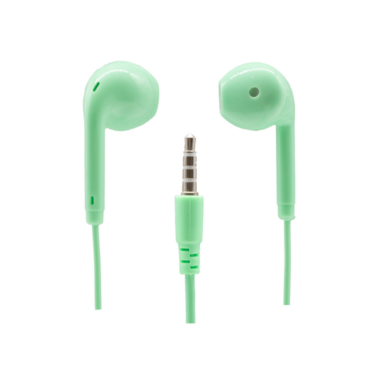 Audífonos in ear coloridos macarron con entrada tipo 3.5 mm