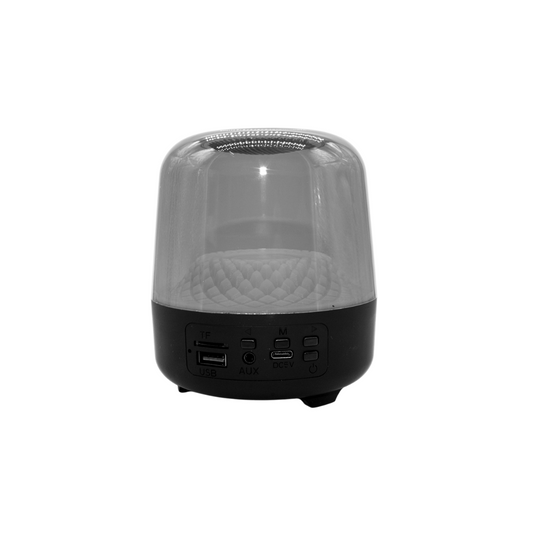 Bocina Cristal Transparente Portatil Luces RGB