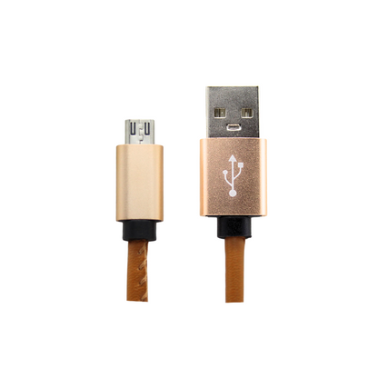 Cable cargador universal USB de cuero vintage