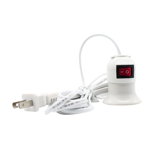 Extensión con Socket E27 y Apagador Lámpara Colgante Portátil de Cable Blanco de 5M