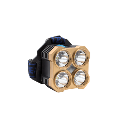 Linterna Frontal Recargable con 4 LEDs de Carga USB
