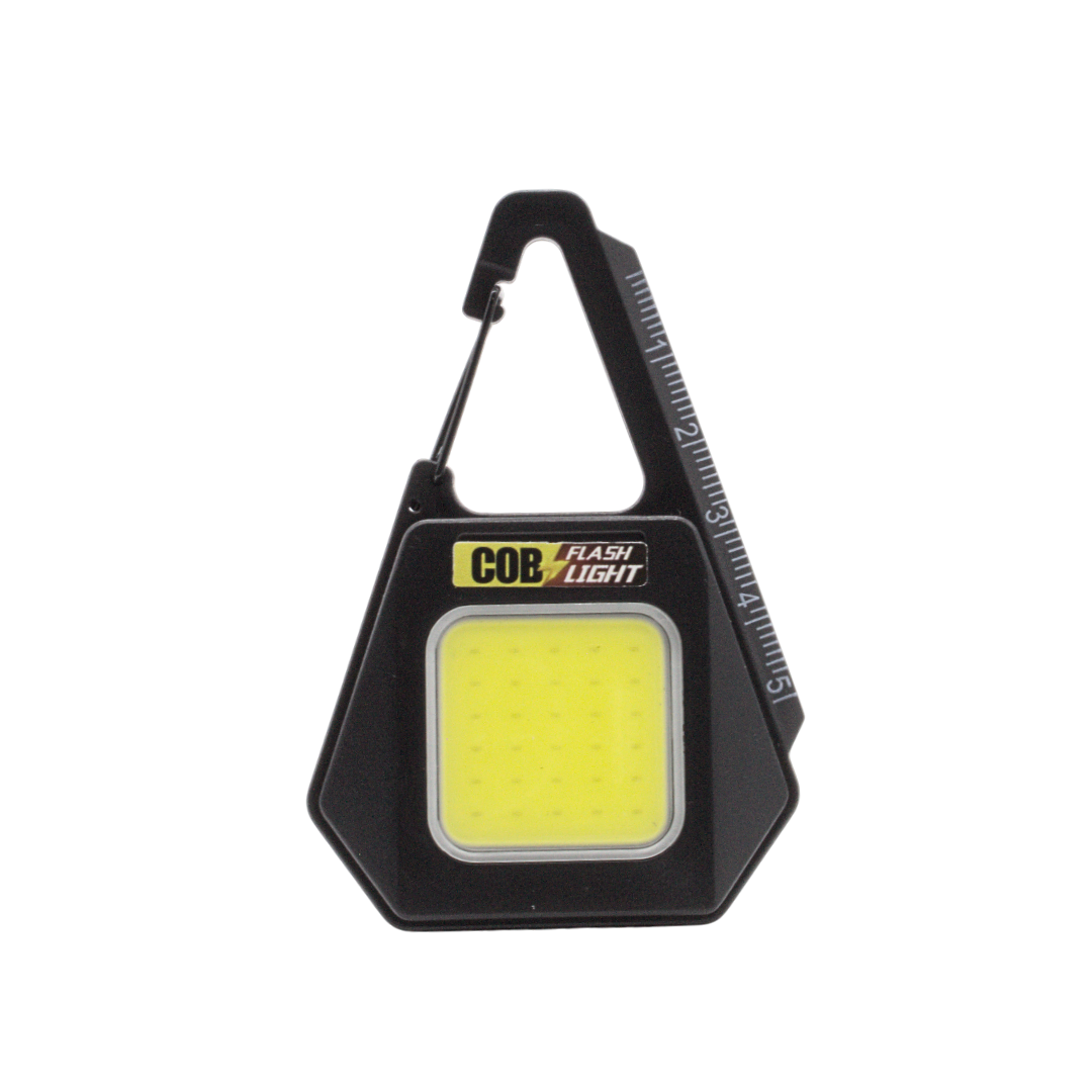 Llavero Linterna COB LED con Mosquetón y Regla