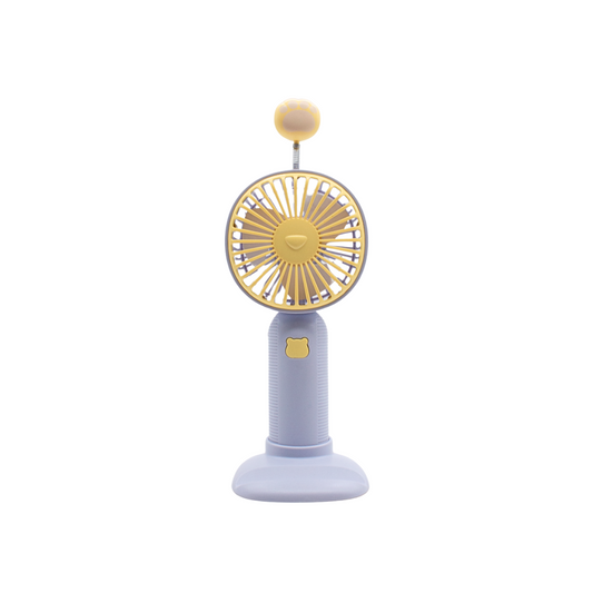Mini ventilador de mano recargable USB con soporte para teléfono
