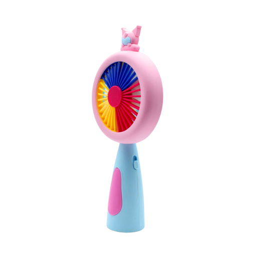 Mini ventilador de mano con lampara LED colorido de cargado USB