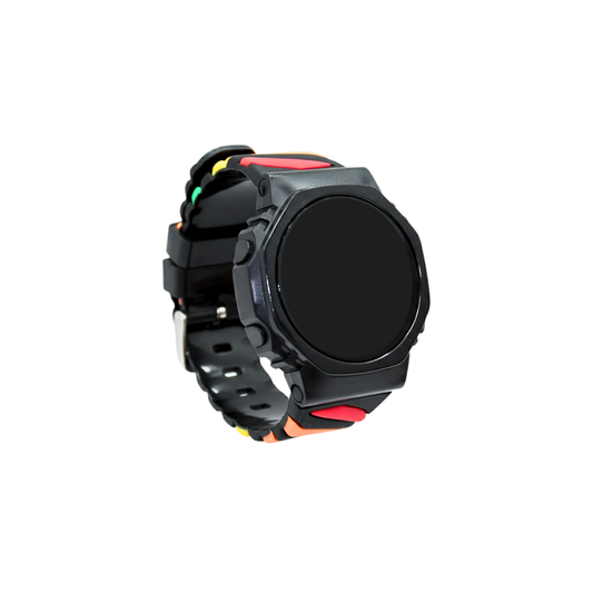Reloj digital ajustable con correa arcoiris