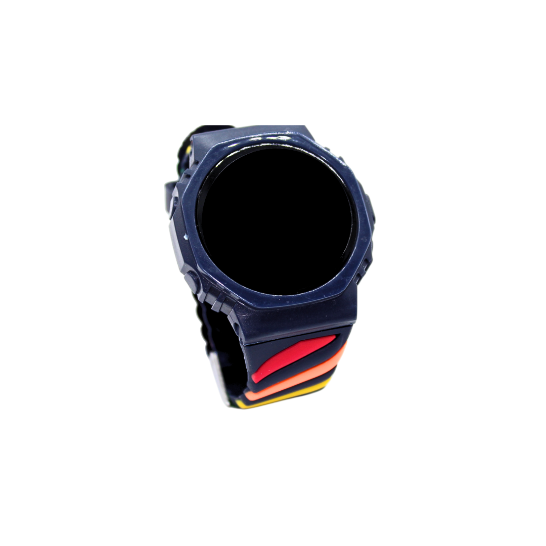 Reloj digital ajustable con correa arcoiris