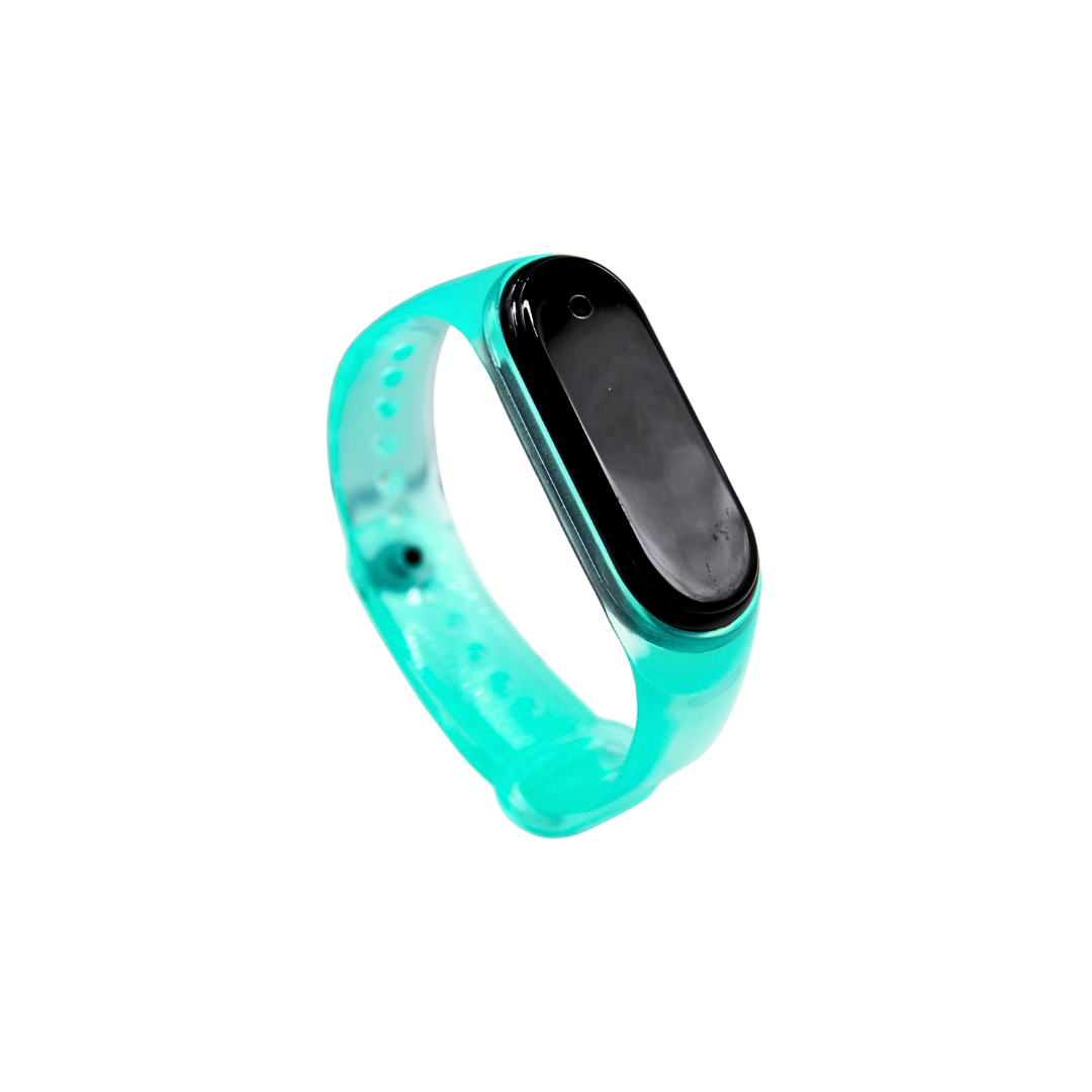 Reloj digital ajustable con correa translúcida