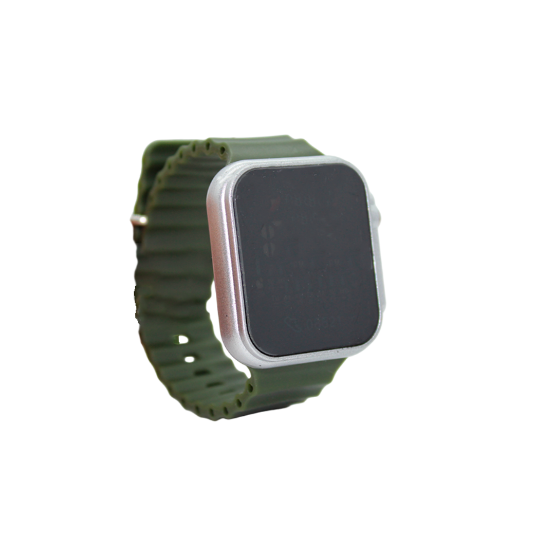 Reloj digital ajustable con marco plateado y dorado