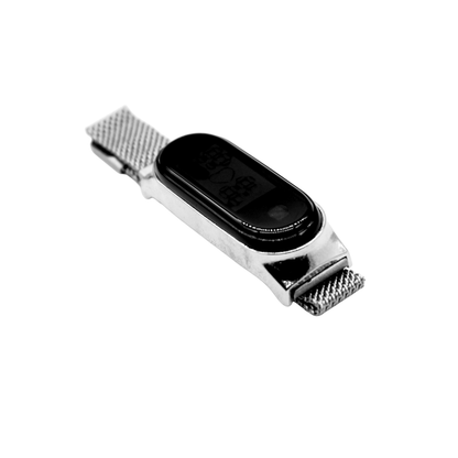 Reloj digital con correa metálica ajustable con iman