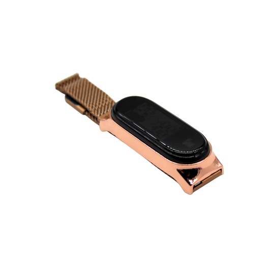 Reloj digital con correa metálica ajustable con iman