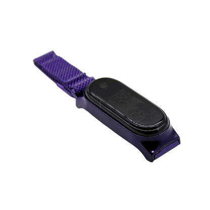 Reloj digital con correa metálica ajustable con iman