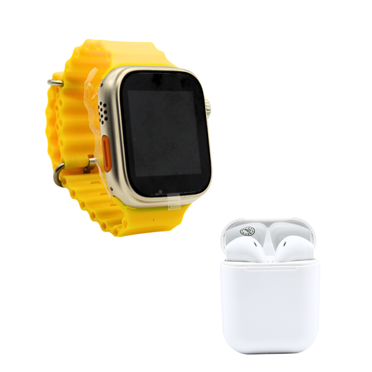 Reloj inteligente Ultra Watch 8 PRO MAX con pantalla táctil y correa de silicona con audífonos bluetooth (Copia)