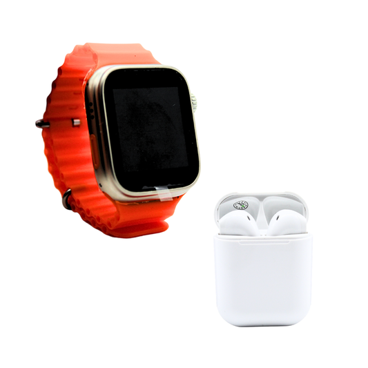 Reloj inteligente Ultra Watch 8 PRO MAX con pantalla táctil y correa de silicona con audífonos bluetooth (Copia)